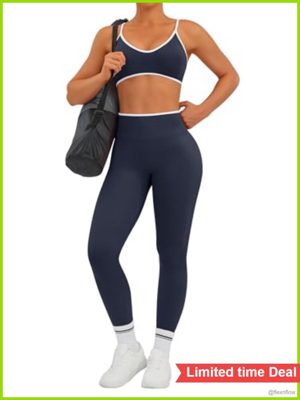 Seamless 2-Pc Workout Set with Padded Sports Bra & Scrunch Leggings
